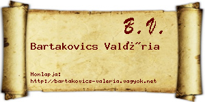 Bartakovics Valéria névjegykártya