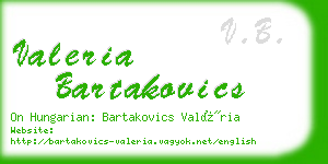 valeria bartakovics business card